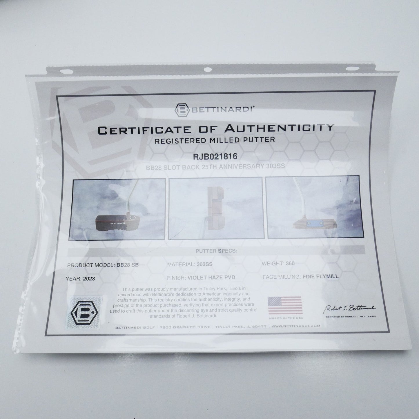 Used Bettinardi Haze PVD BB28 Slotback Putter / 32.0 Inches