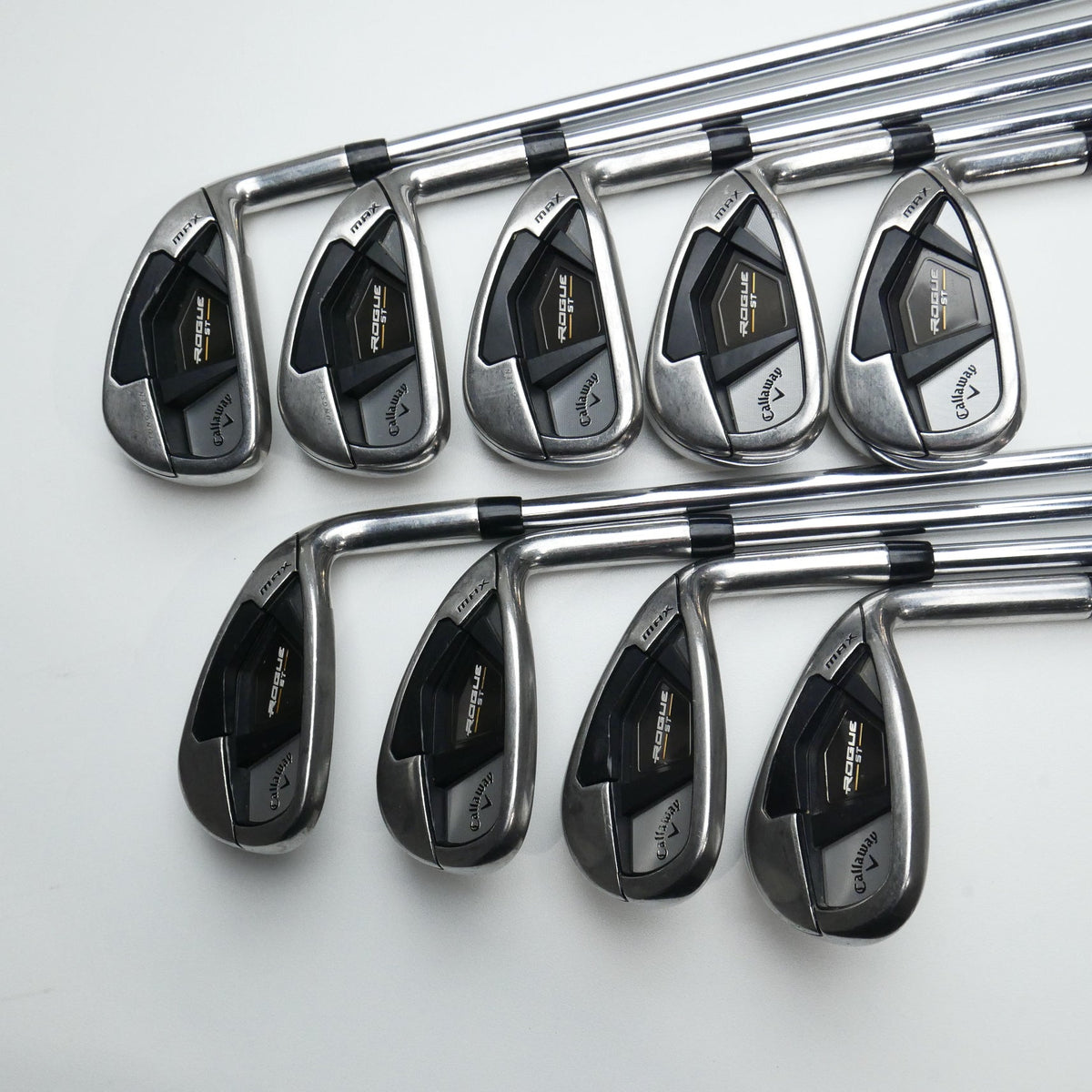 Used Callaway Rogue ST MAX Iron Set / 5 - SW + GW + AW / Stiff Flex