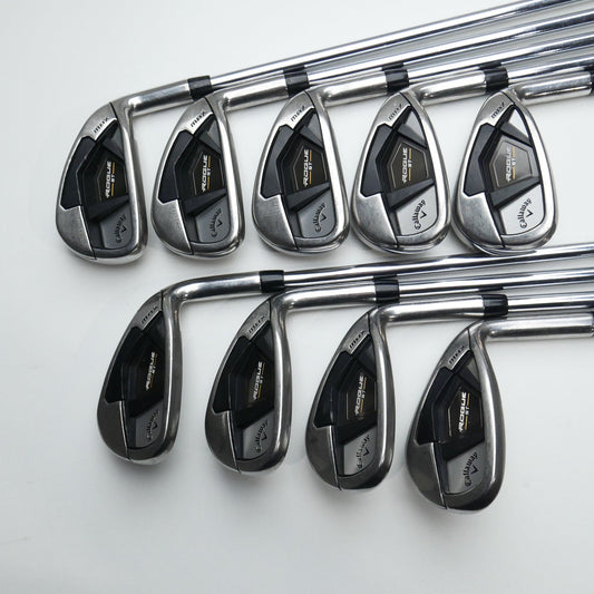 Used Callaway Rogue ST MAX Iron Set / 5 - SW + GW + AW / Stiff Flex