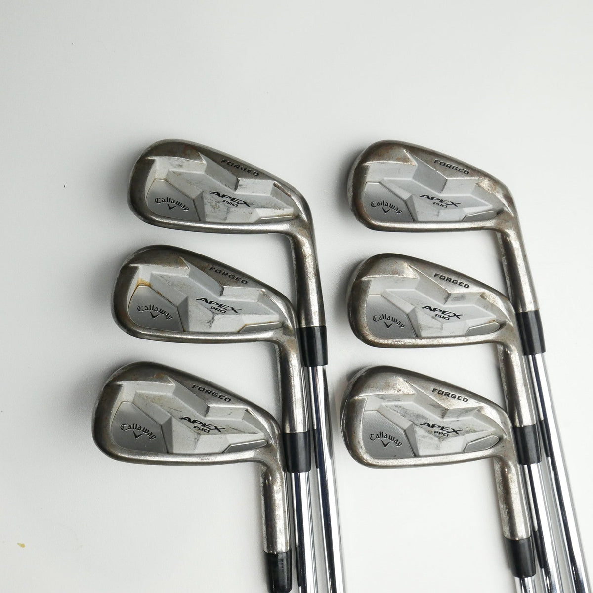 Used TOUR ISSUE Callaway Apex Pro 19 RAW Iron Set / 5 - PW / Stiff Flex