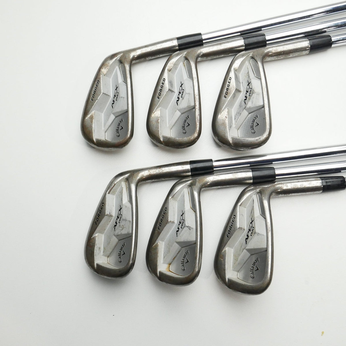 Used TOUR ISSUE Callaway Apex Pro 19 RAW Iron Set / 5 - PW / Stiff Flex