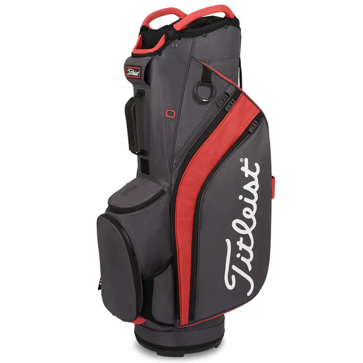 Titleist 14 Lightweight Cart Bag - Graphite / Island Red / Black